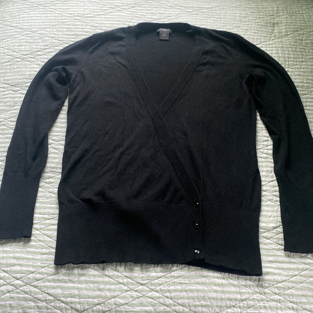 Ann Taylor Black Wrap Sweater, Size S